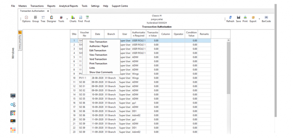 Transaction Authorisation